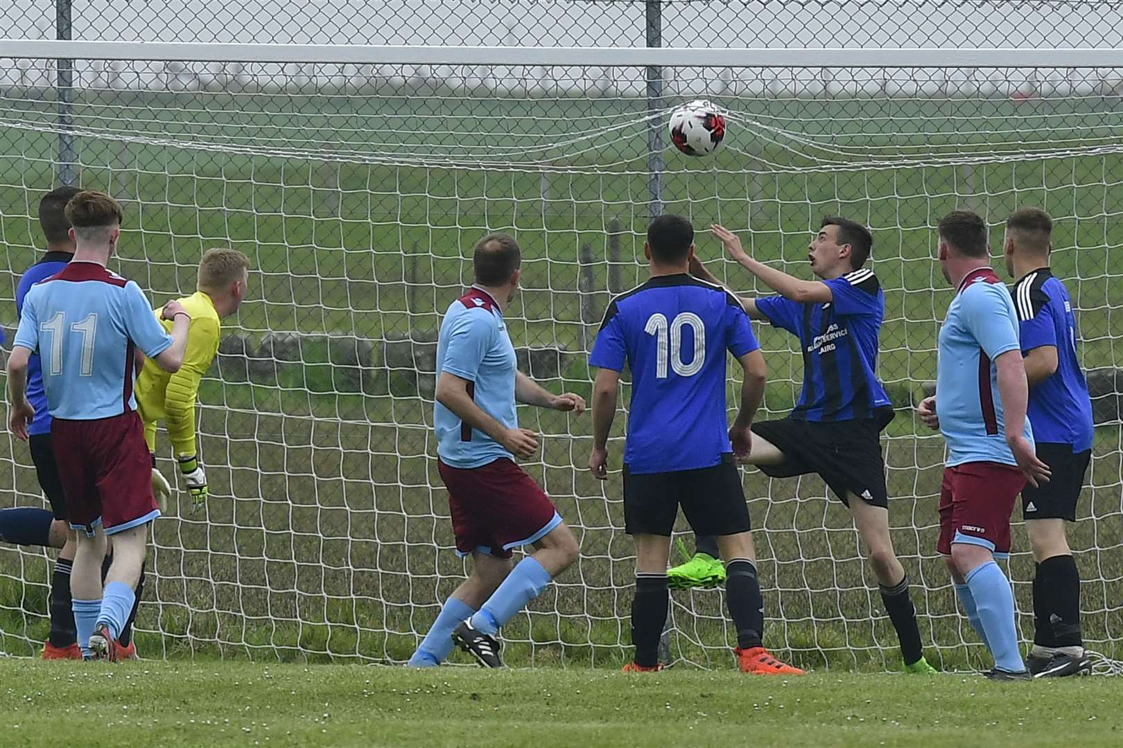Shaun Forbes nets for Pentland in 2019’s cup win over Lairg Rovers.