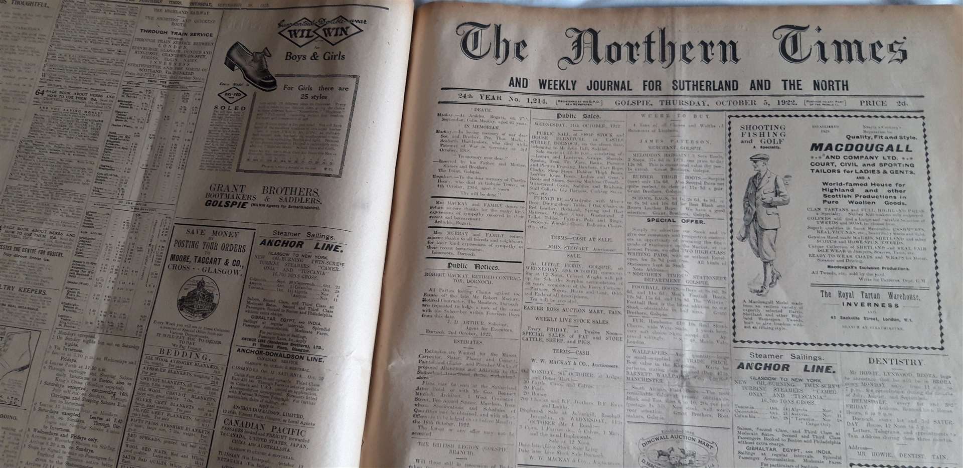 The edition of October 5, 1922.