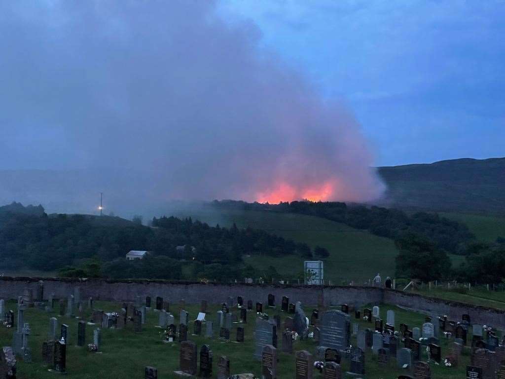 Wildfire near Daviot. Picture: Councillor Duncan Macpherson