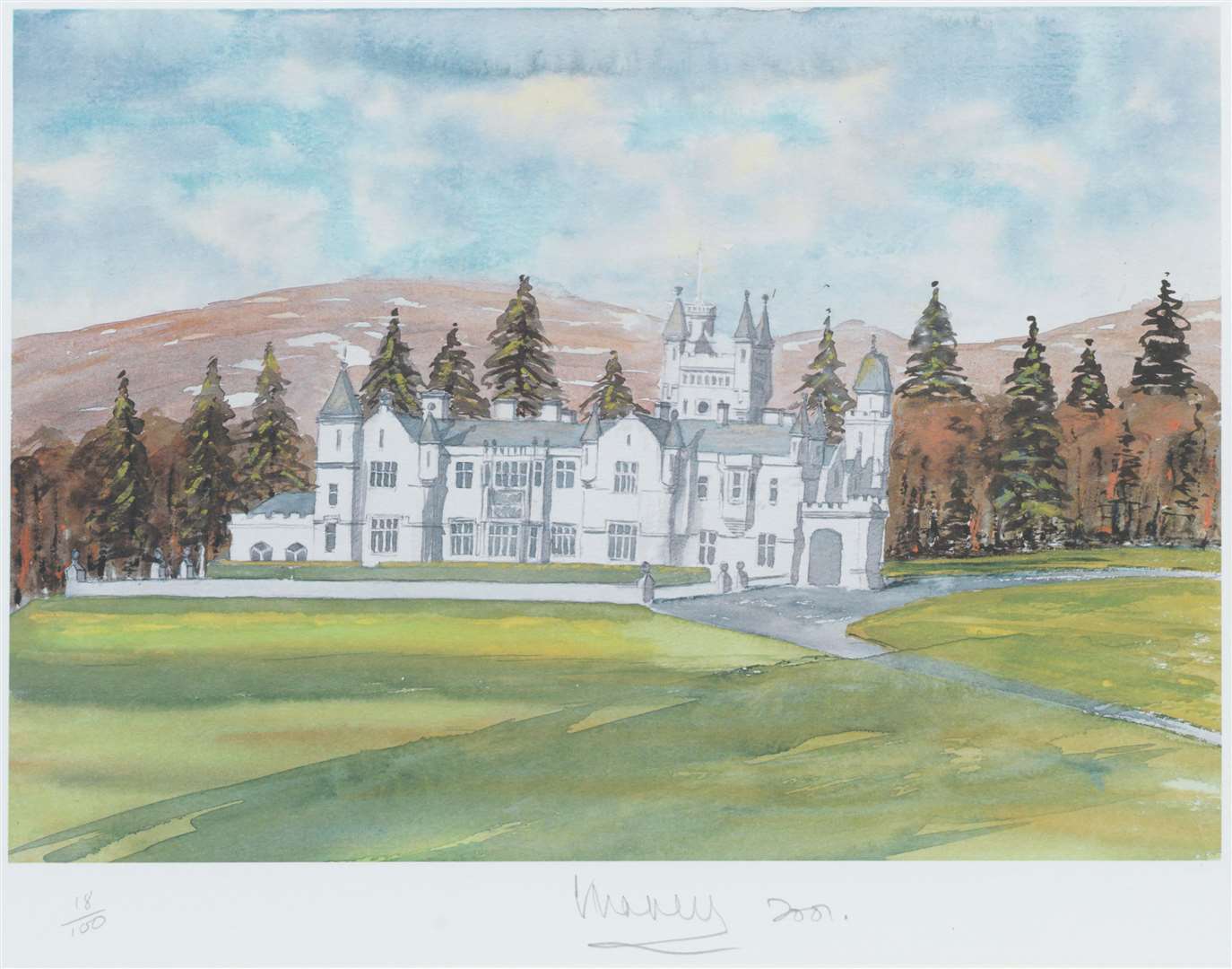 Painting of Balmoral by the King from 2001 (Bonhams/PA)