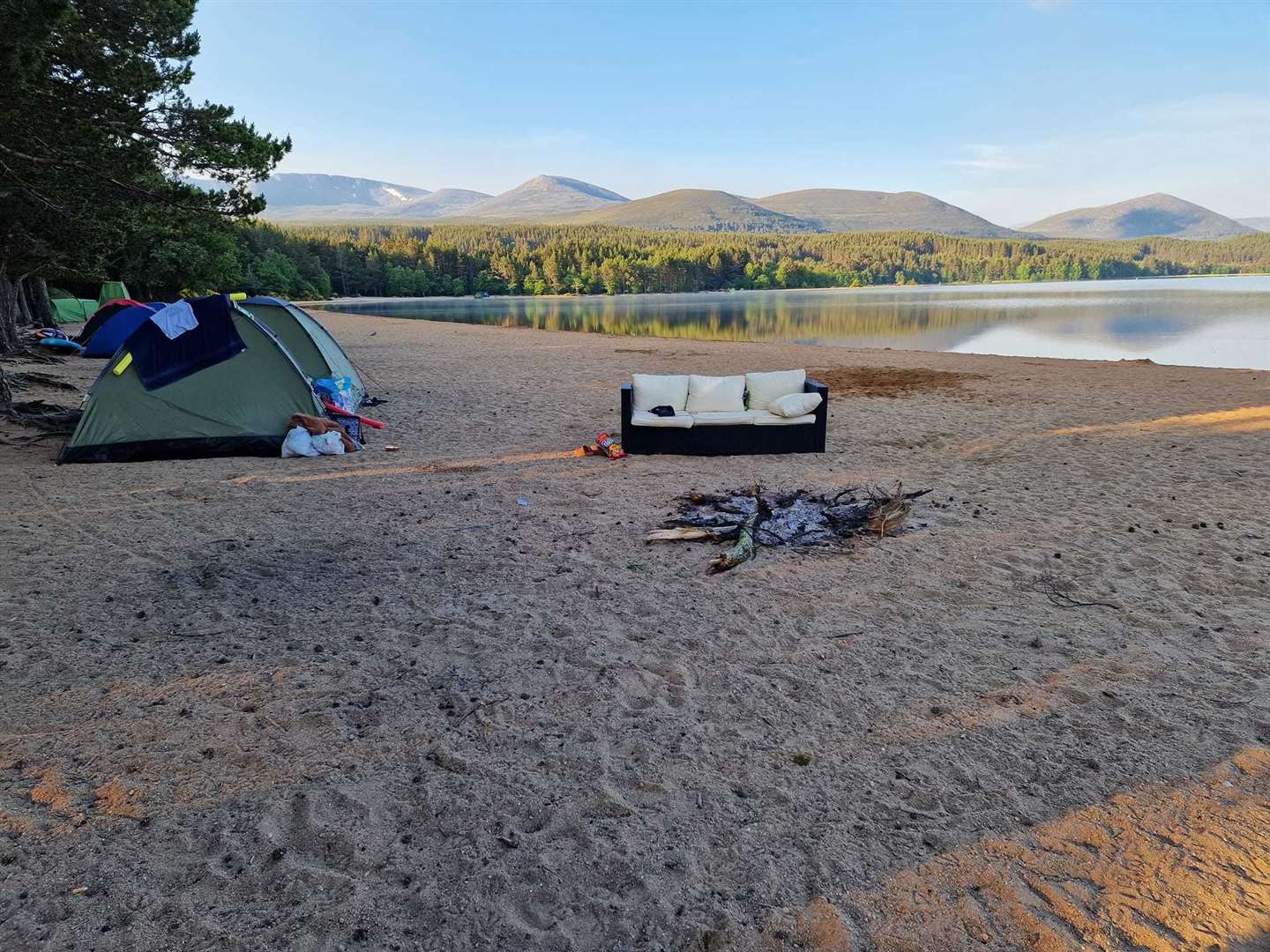Fires were being lit at Loch Morlich beach despite signs prohibiting the practise. Picture: Julie N Duncan