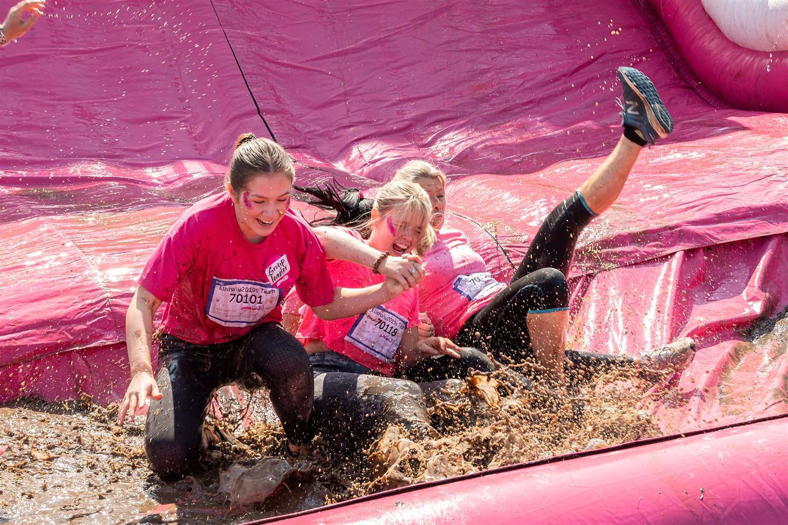 The inflatable slide at Pretty Muddy