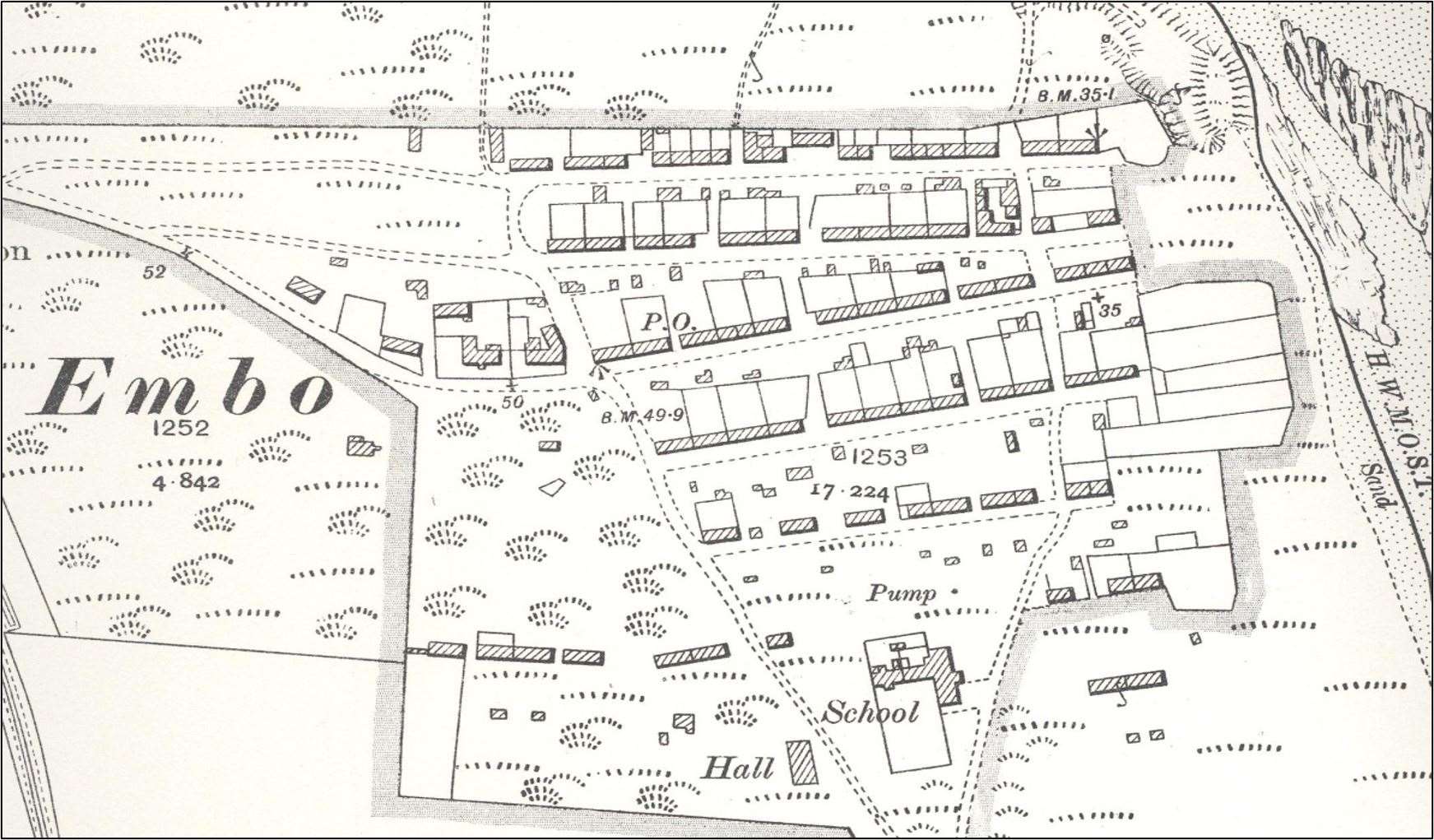 This archive map shows the location of the school.