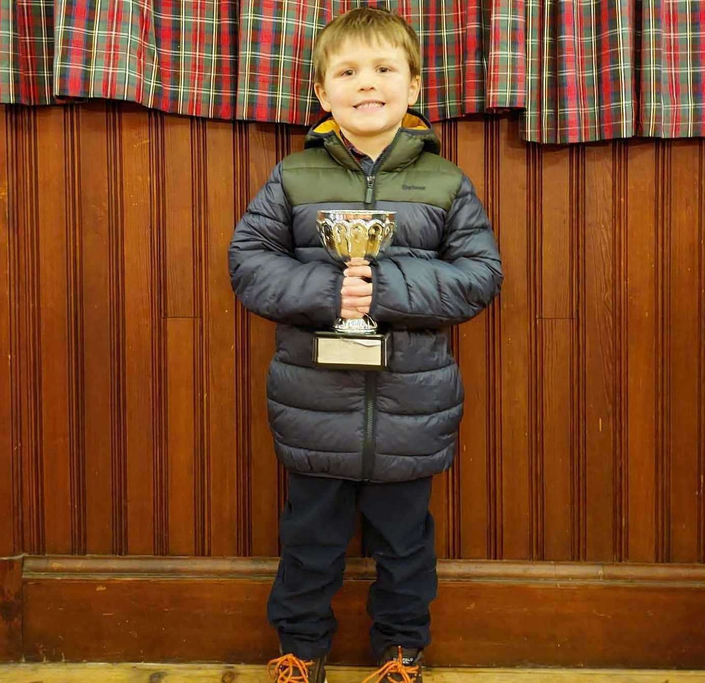 Angus Smith, Dornoch, winner of the Duncan Mackay Canmore Cup for the most points in the six years and under classes.