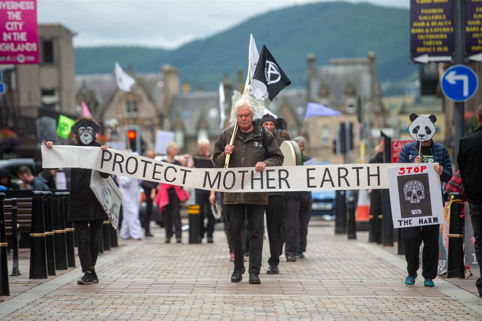 Extinction Rebellion Highland hold an Endangered Species Action in Inverness High Street....Picture: Callum Mackay..