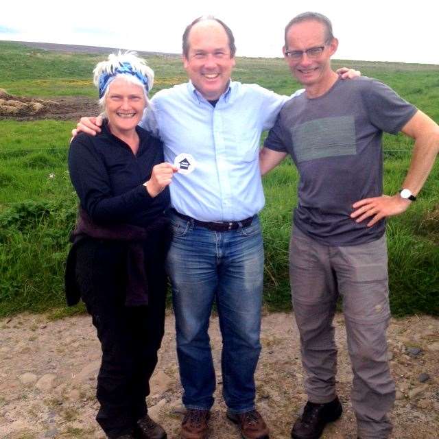 Caroline and Rob Pickard met Jay Wilson (centre) while on the local trail.