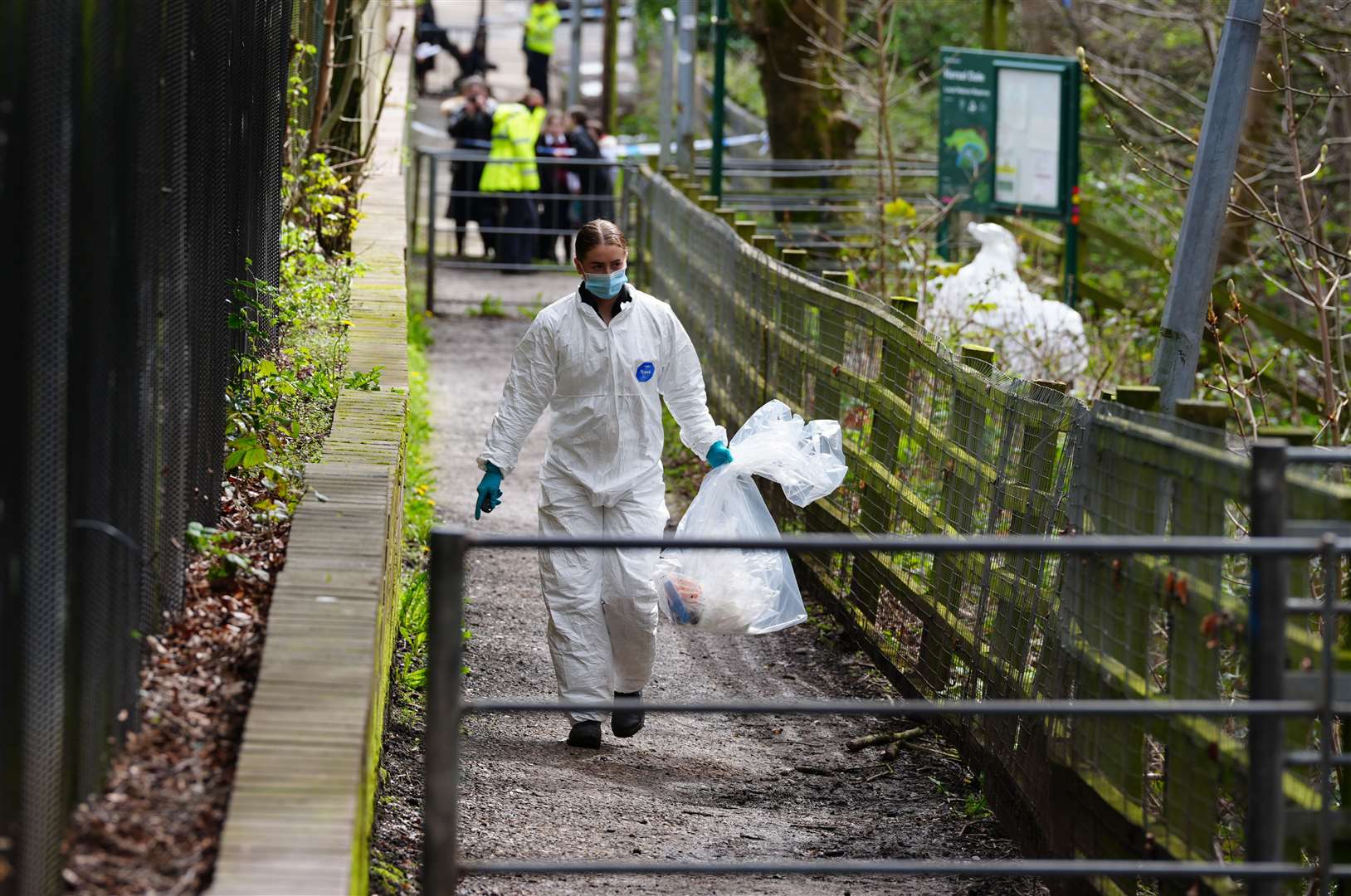 Forensic officers at Kersal Dale, near Salford, Greater Manchester (Peter Byrne/PA)