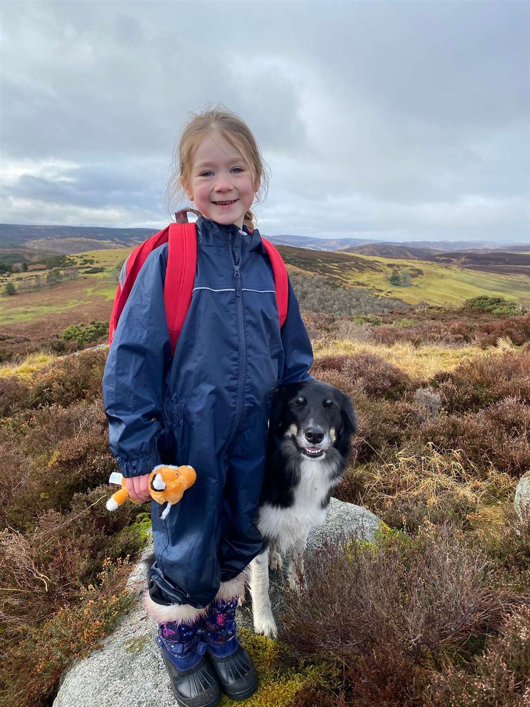 Taya Meldrum-Butcher and Nell the class mascot and therapet collie.