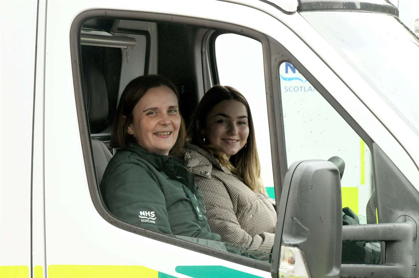 Annabelle in the ambulance with Heather.