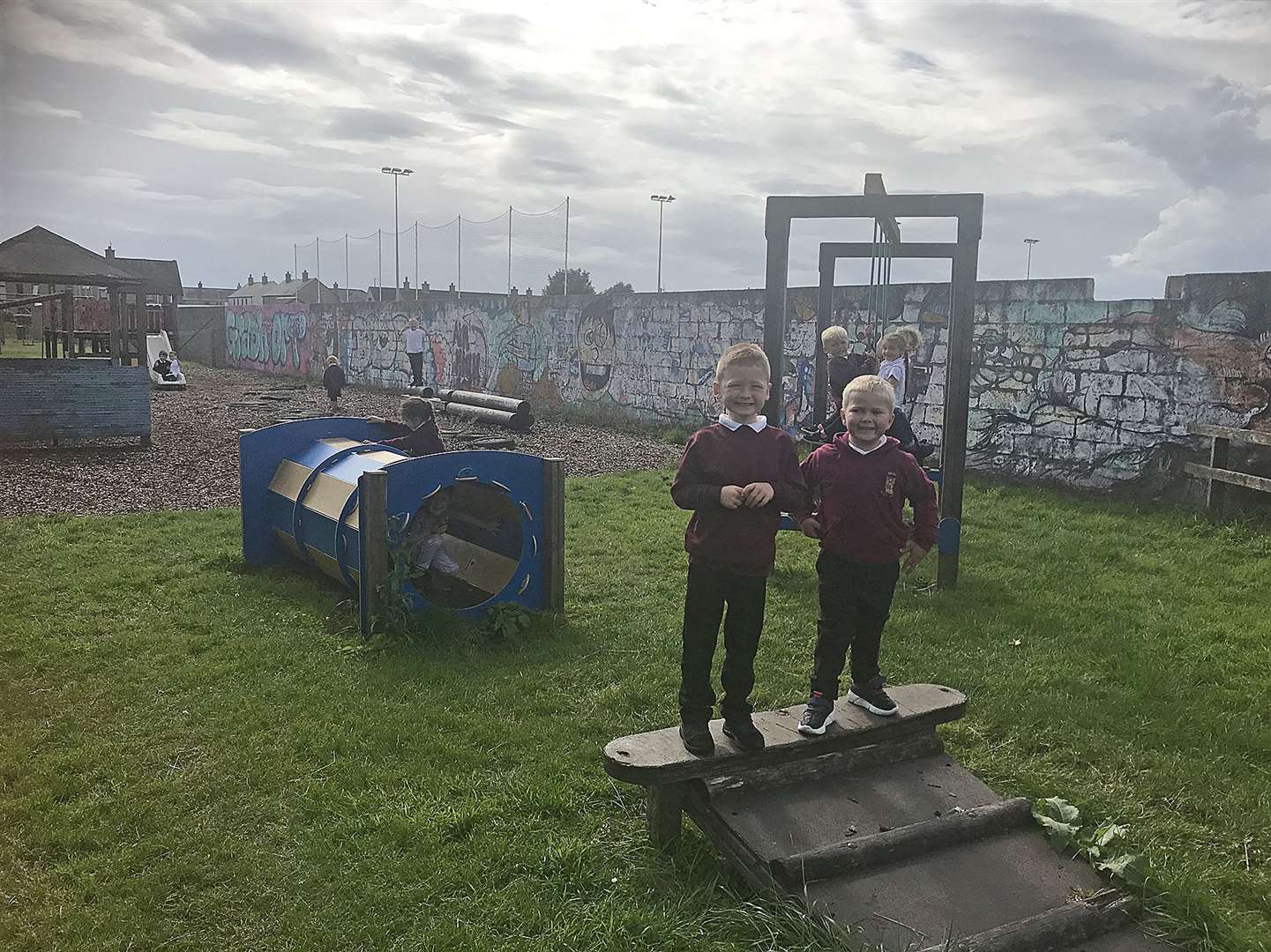 Two Brora Primary School pupils have fun this week in the playpark, but unless funding can be found to upgrade it, closure is inevitable.
