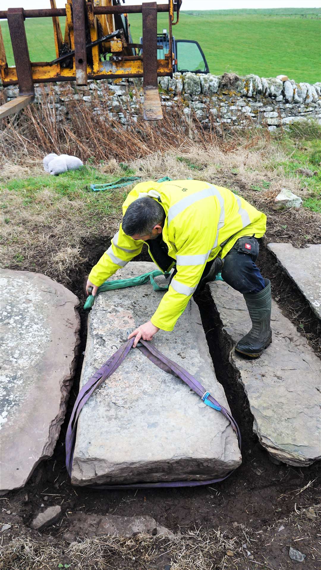David Dunnett from DD Joinery helped remove the slab from the graveyard. Picture: DGS