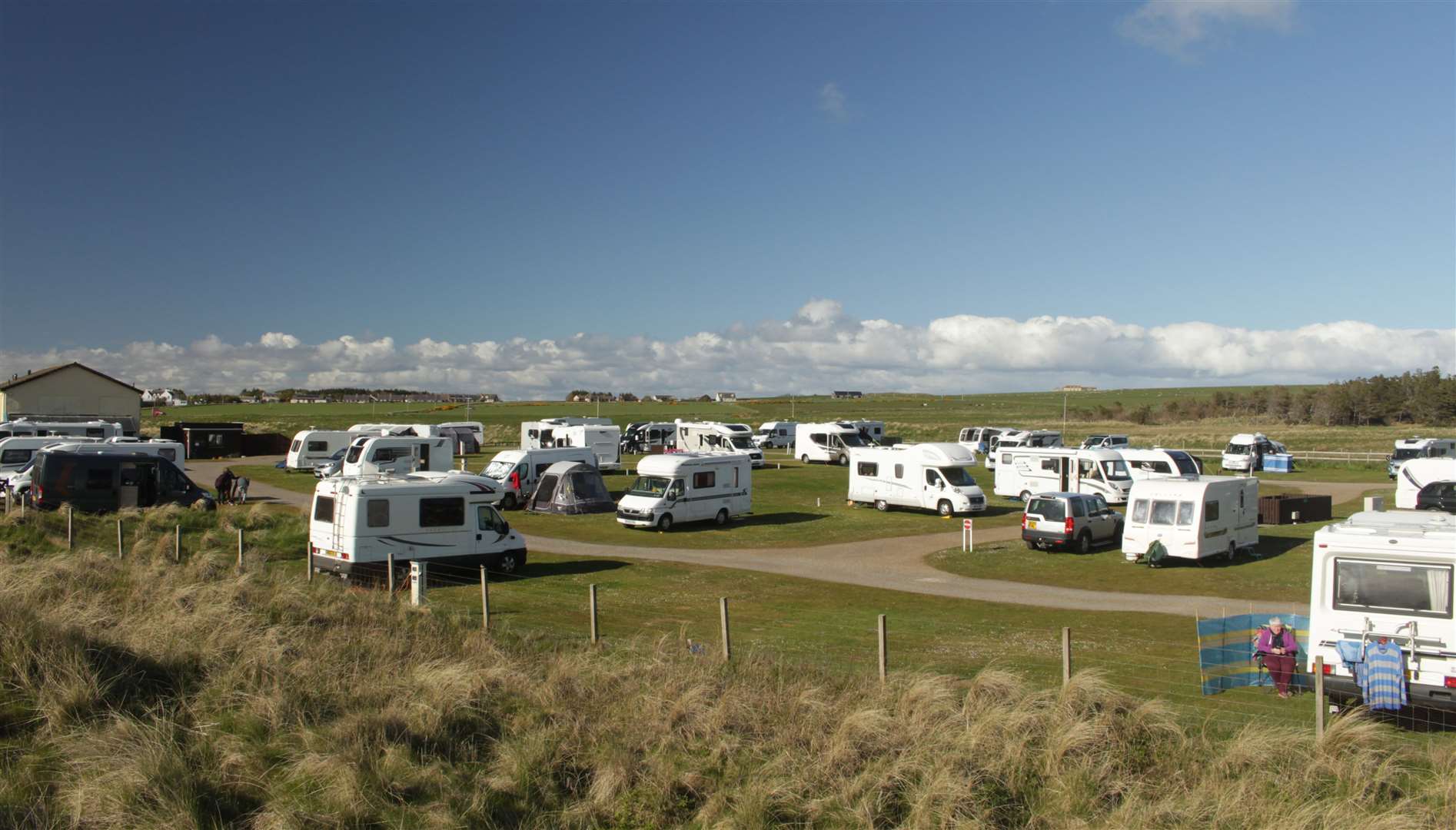 Dunnet Bay caravan site, on the North Coast 500 route, busy with motorhomes and caravans in May this year. Picture: Alan Hendry
