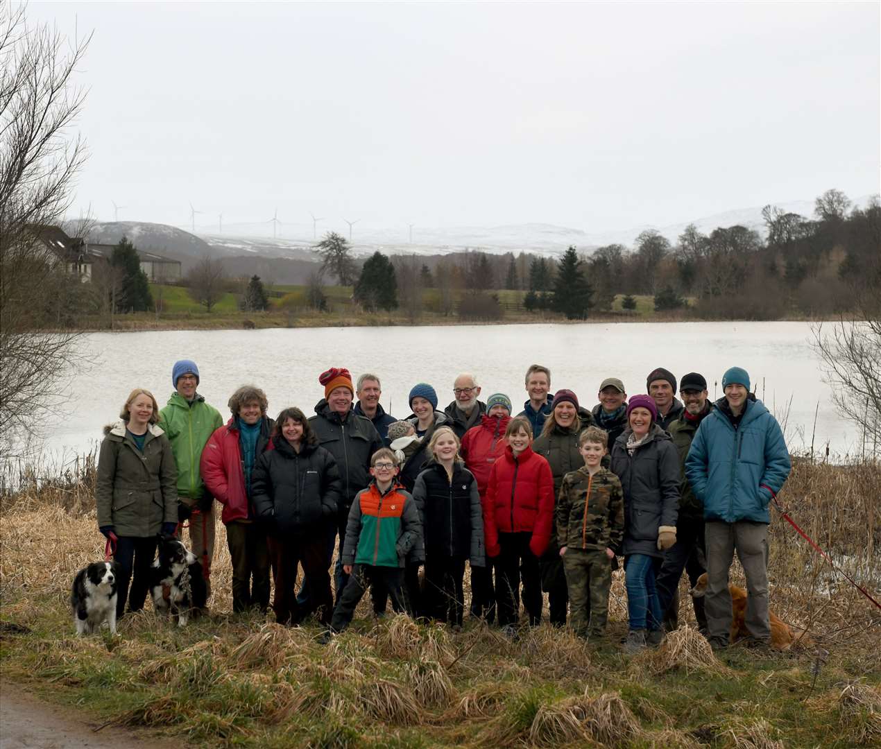 Members of the community around Loch Kinellan in Strathpeffer in a show of support demanding meaningful consultation. Picture: James Mackenzie.