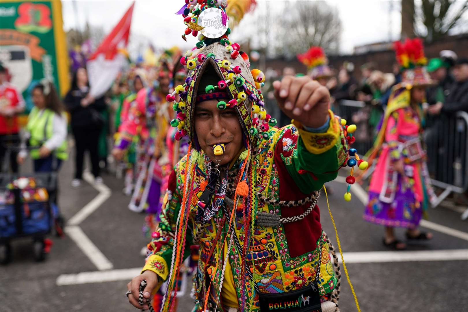Elsewhere, in Birmingham, performers also took part in a St Patrick’s Day parade (Jacob King/PA)