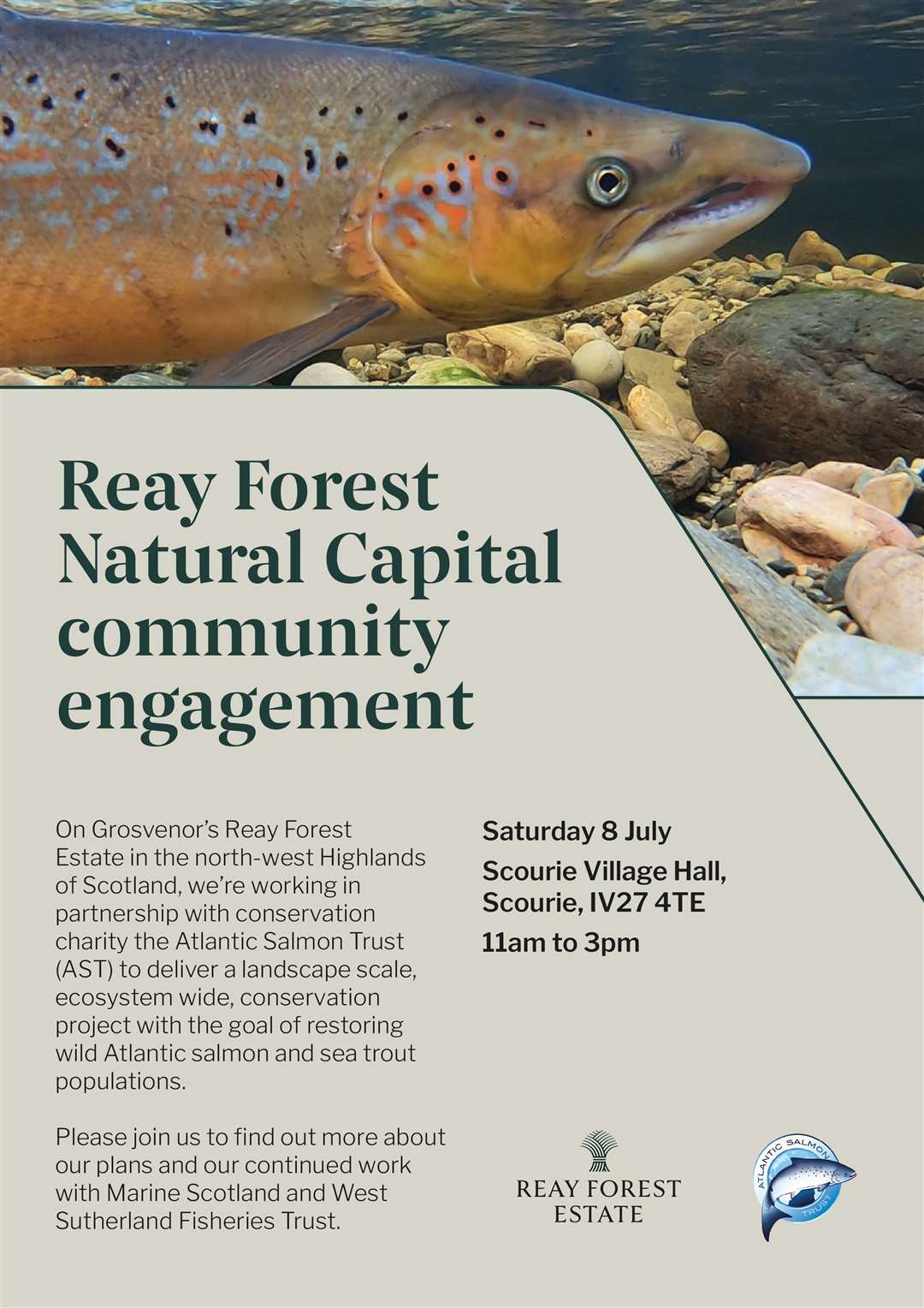 The event is to inform members of the public about a salmon and sea trout conservation project.