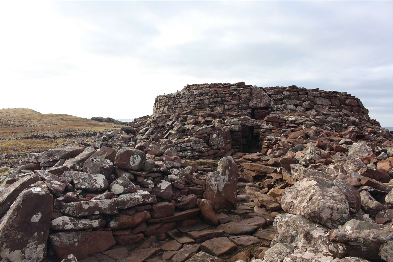 The entrance to the broch at Clachtoll.