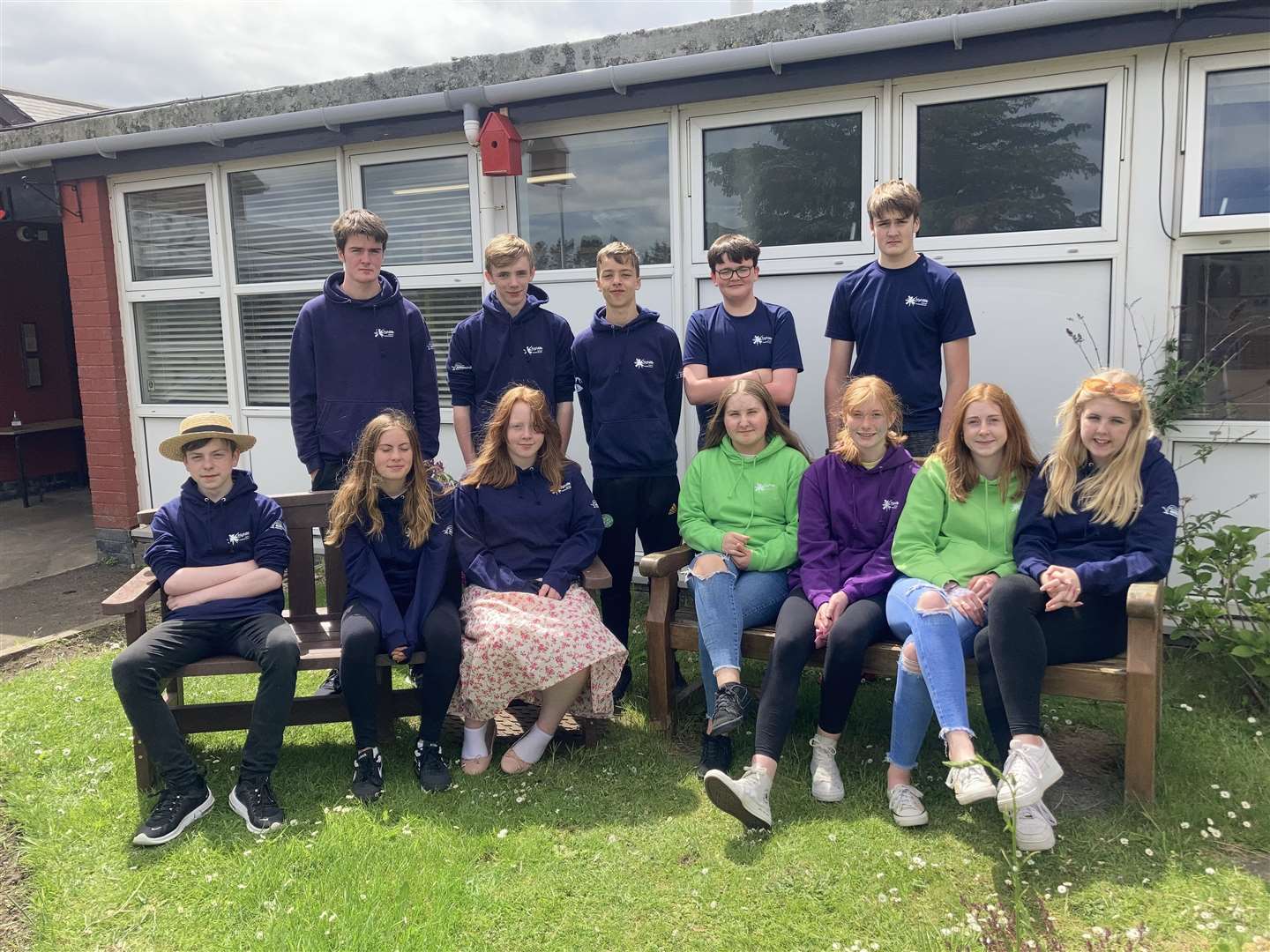 The young leaders, back row, from left: Finlay Anderson, James Magee, Lee Gordon, Cameron Anderson, Rowan Anderson. Front row, from left: Aiden Morrison, Ngaire Beveridge, Maisie Gunn, Neve Murray, Gerli Coghill, Abbie Charlton and Hope Watson.