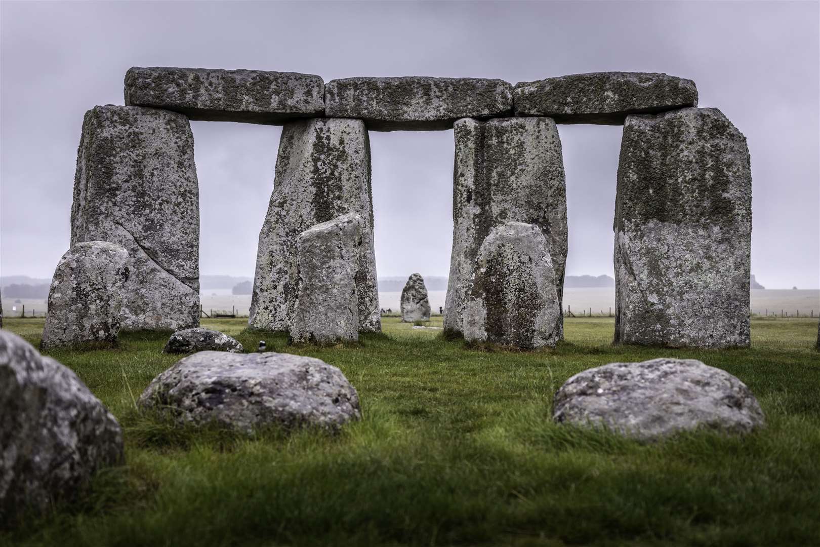 Handout photo issued by English Heritage of Stonehenge in Wiltshire, during a soggy start in 2020. (Christopher Ison/English Heritage/PA)