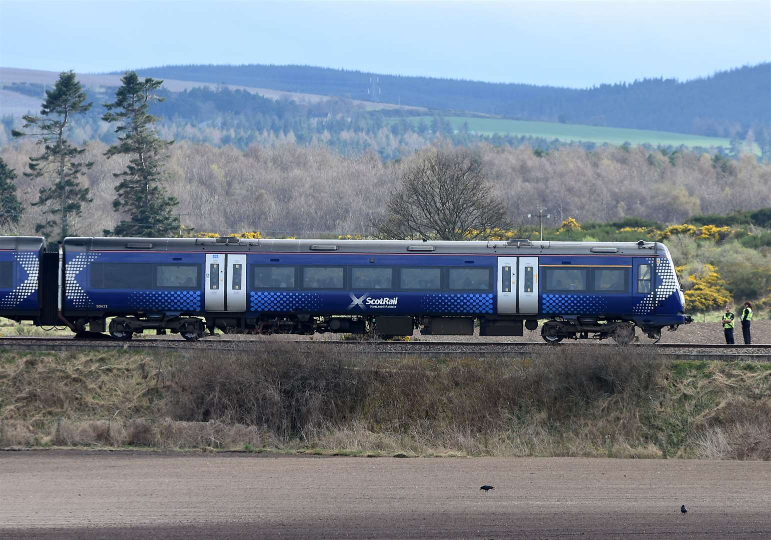A Scotrail train halted on its way to Elgin.