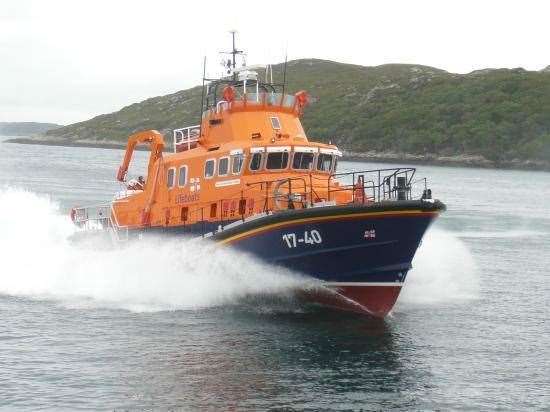 Lochinver Lifeboat was launched at 2.23pm and is due to ferry the kayakers to safety on the mainland, said Stornoway Coastguard.