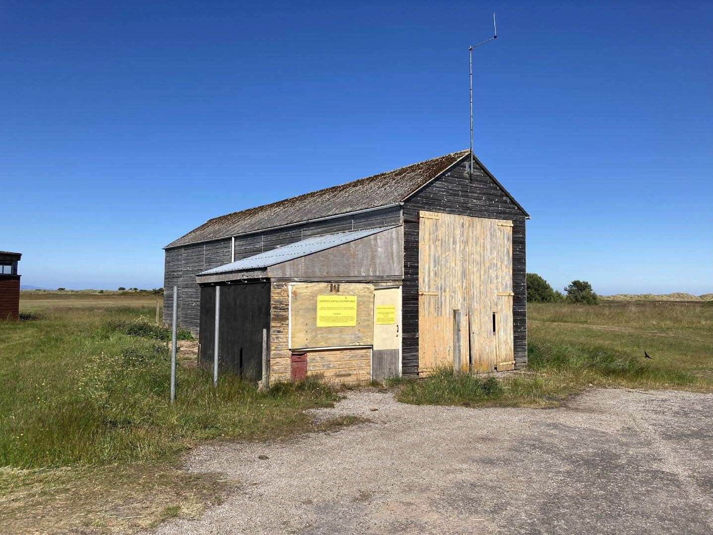 The shed at Dornoch airfield.