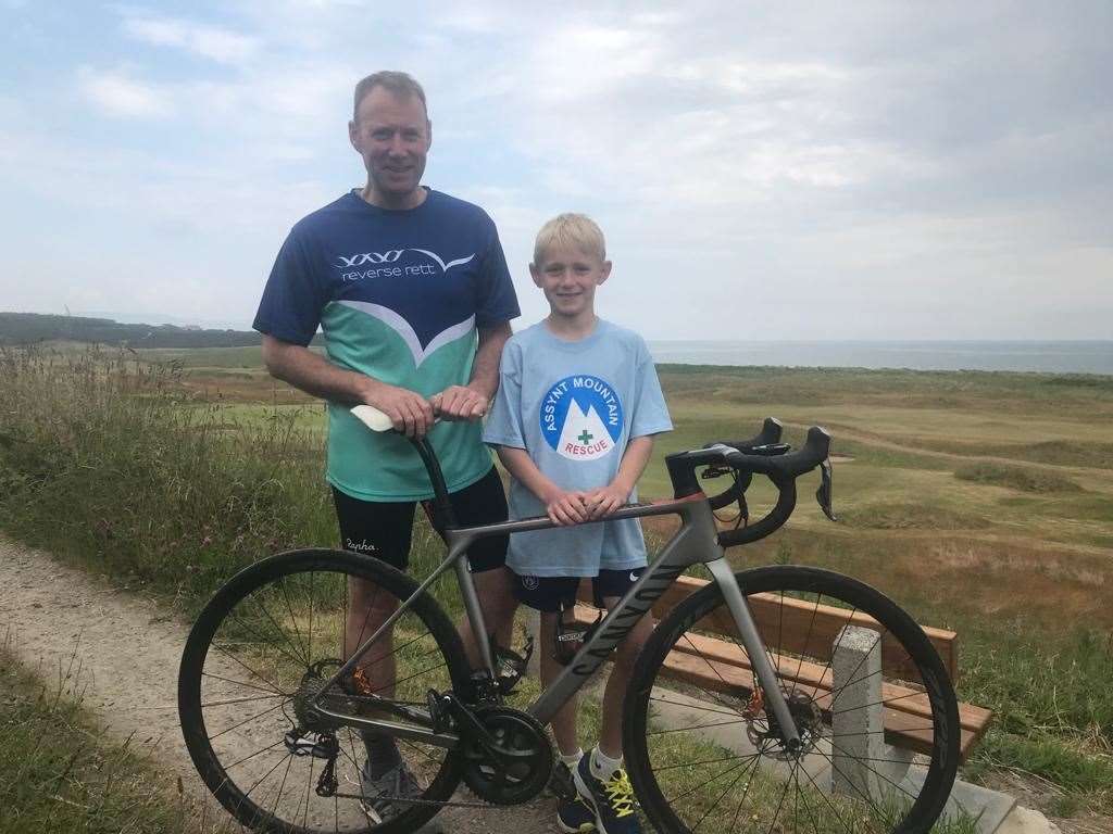 Father and son Ben and Finn Hallam are both fundraising at the same time for different causes.