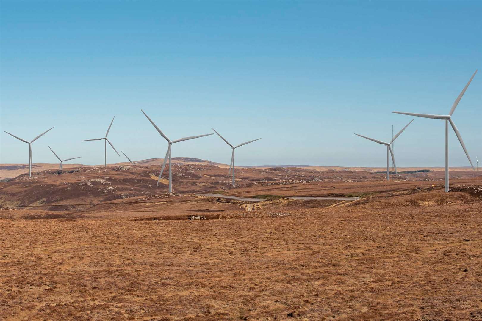 Visual of the originally proposed Armadale Wind Farm, as seen from A836 north-west of Cnoc a Chuilbh.
