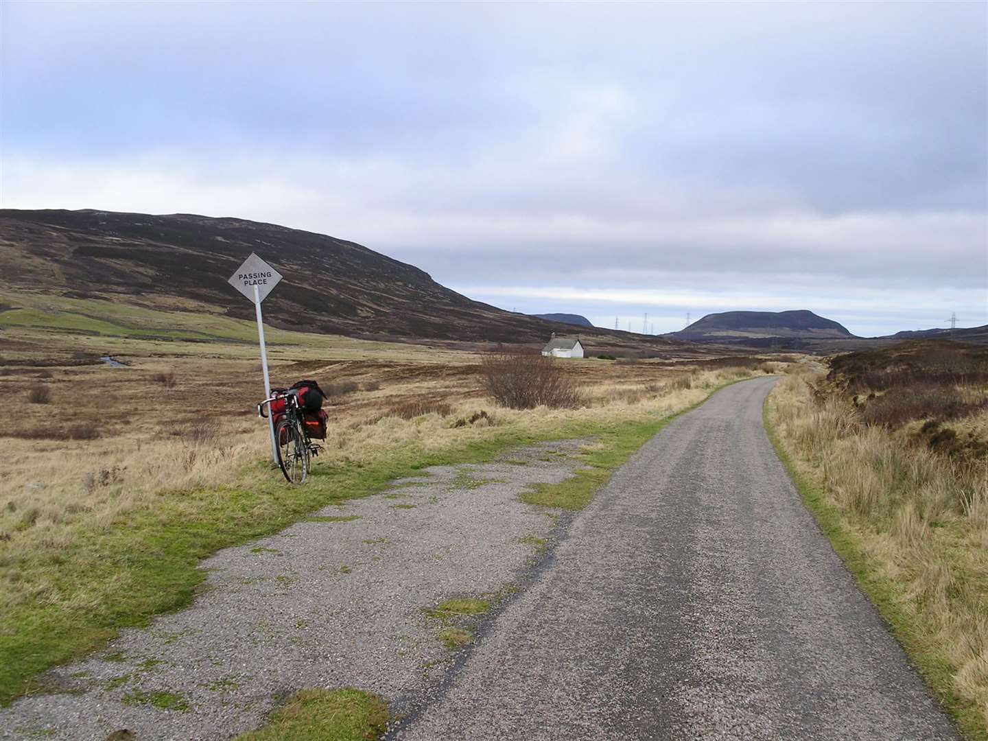 The road past Loch Buidhe in Strath Carnaig.