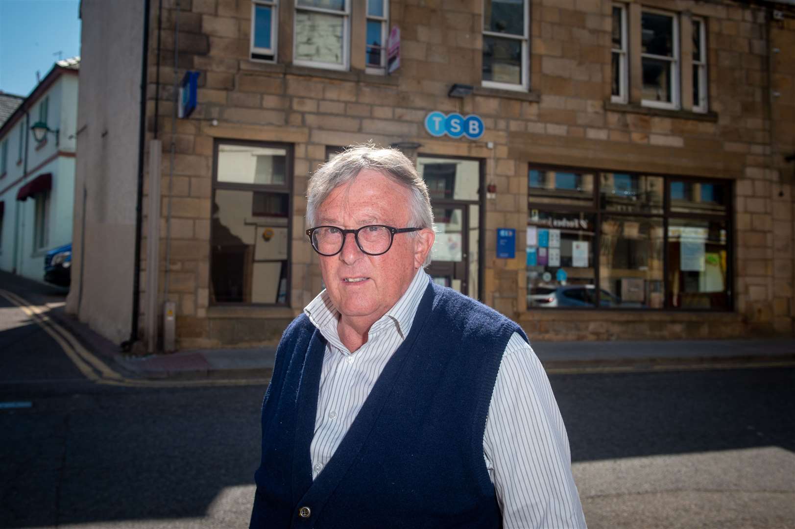Jamie Stone outside TSB in the High Street, Tain...Picture: Callum Mackay.