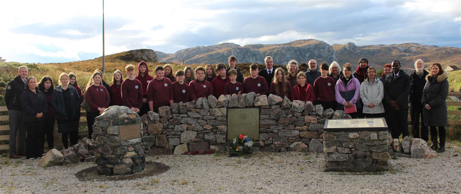 Kinlochbervie High School marked the centenary of the death of World War I Victoria Cross (VC) recipient Robert McBeath at a ceremony at the McBeath Memorial today.