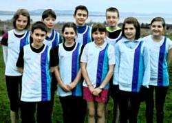 Successful East Sutherland athletes (L-R): Back row – Catriona Gordon, Duncan Macleod, Angus Mohun, Ruaridh Oliver-Jones, Rosie Nankivell. Front – Helen Gordon, Keir Beaton, Constance Nankivell, Catriona Scott.