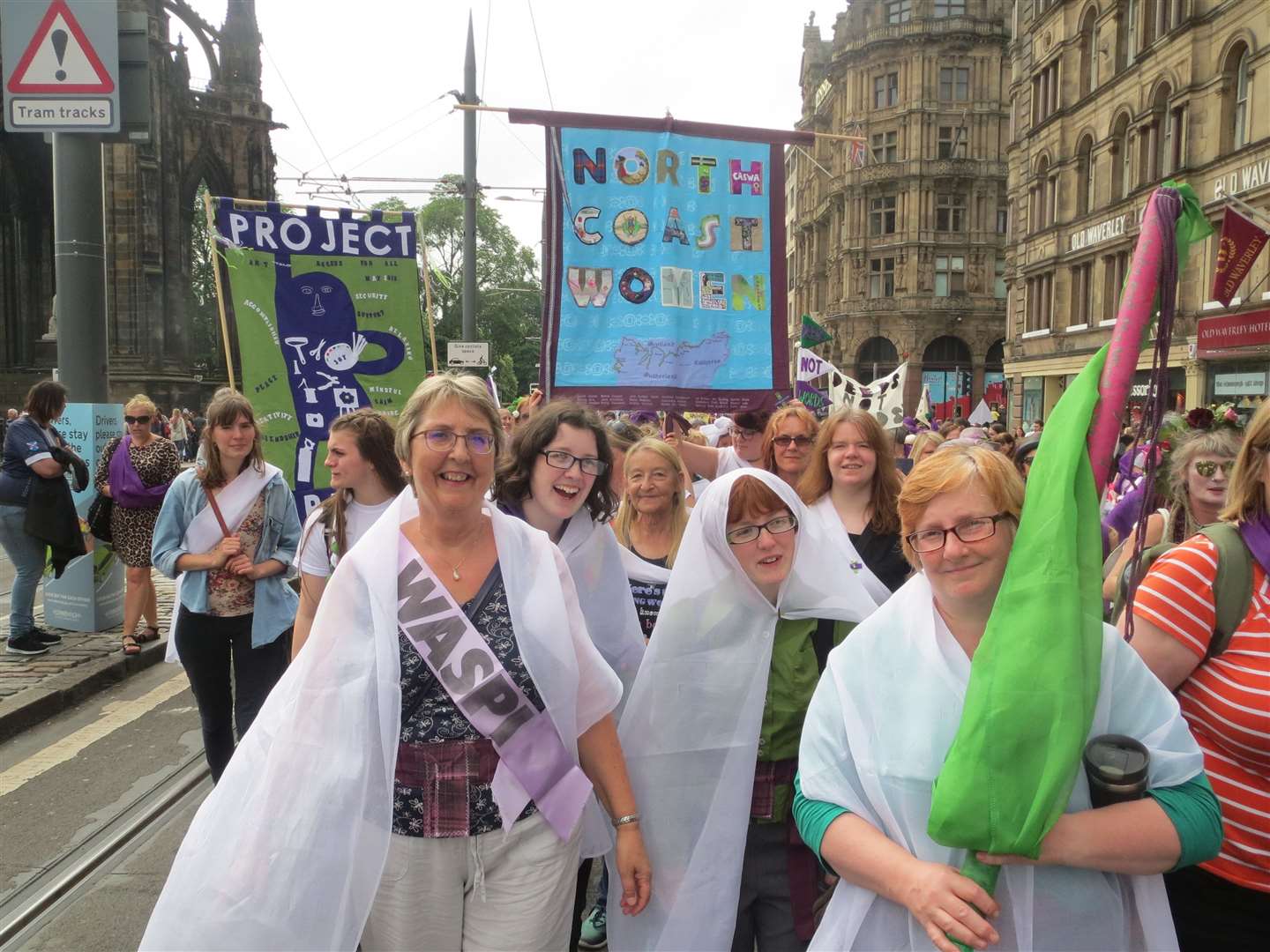 North Coast women taking part in processions on Princes Street in Edinburgh.