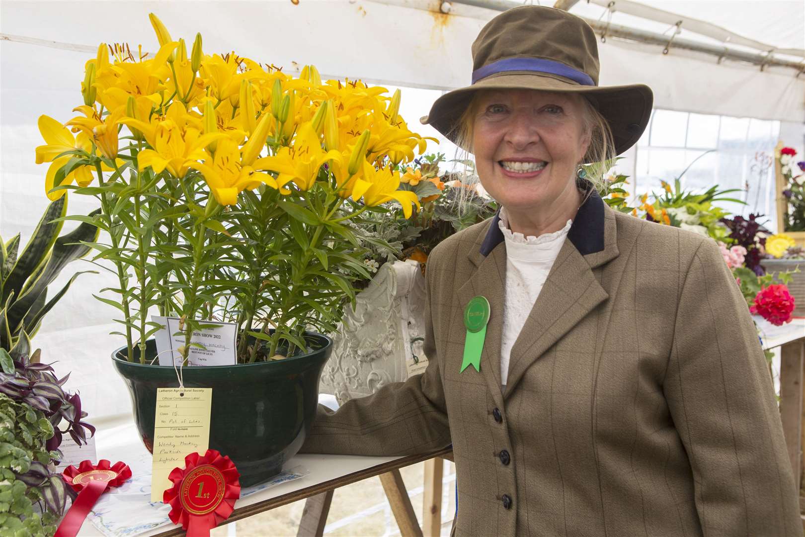 Wendy Mackay, Lybster, won the award for the best pot of lilies. Picture: Robert MacDonald / Northern Studios