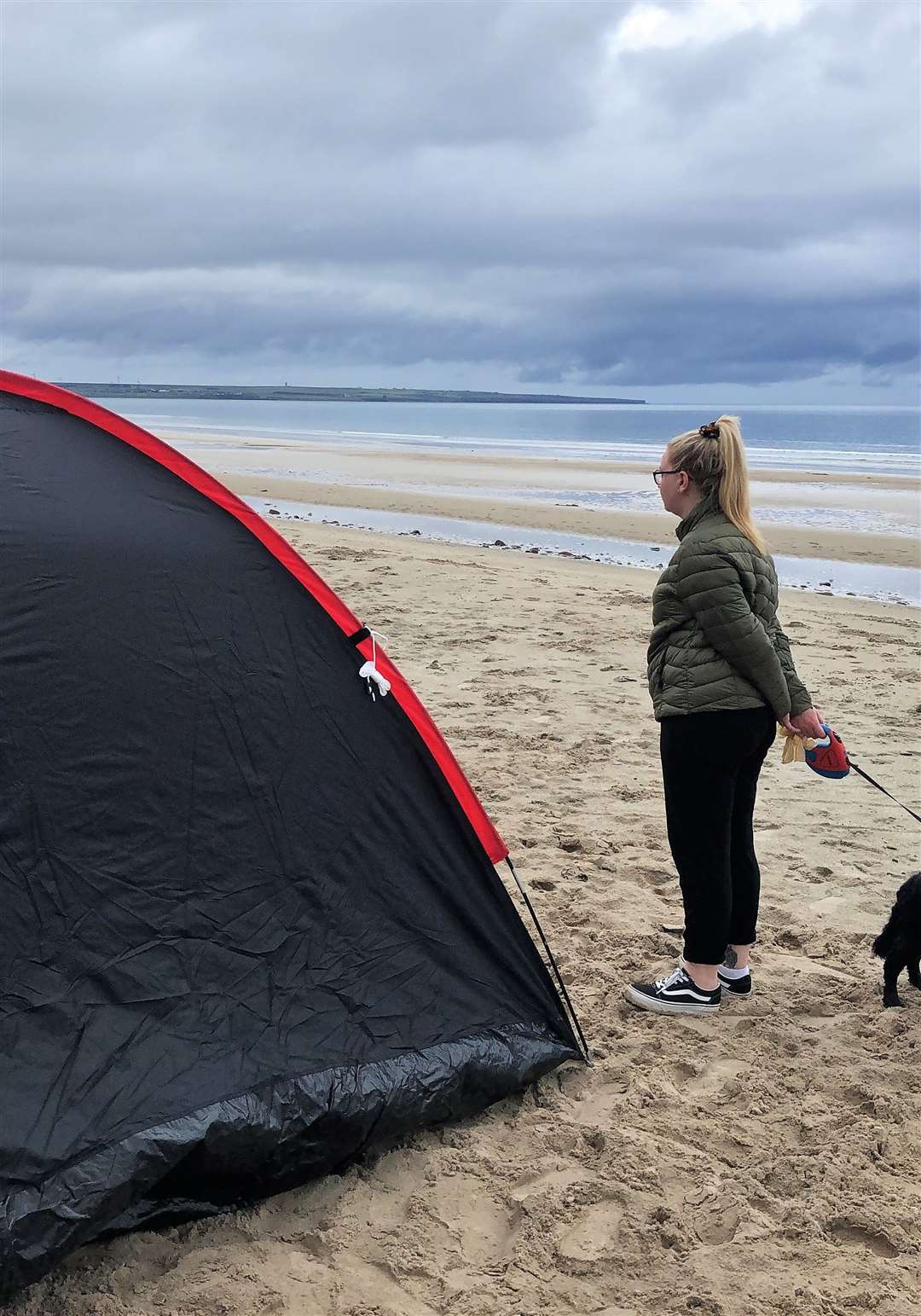 The tent was pitched on Reiss beach near the path leading from the car park. Pictures: Hannah Shade