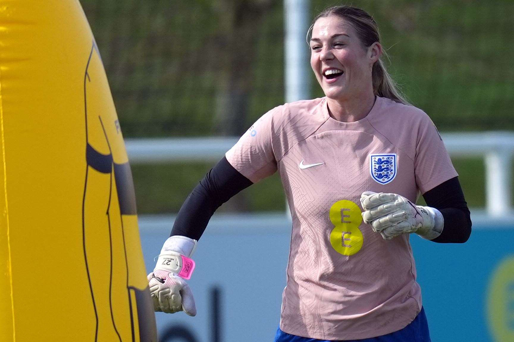 England’s Mary Earps during a training session (Jacob King/PA)