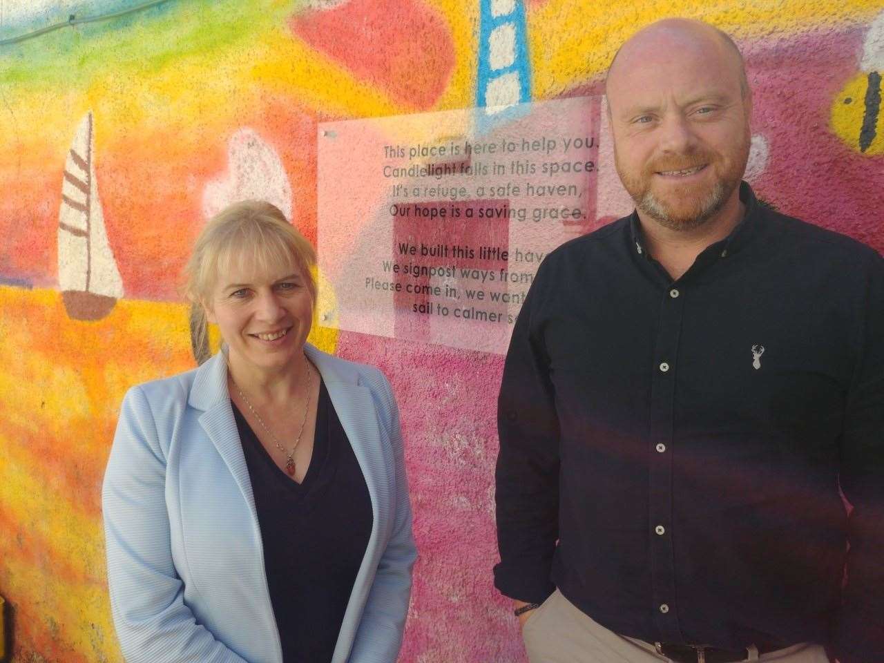 Emily Stokes welcomes Ross County’s Steven Ferguson as an ambassador for Highland mental health charity Mikeysline.