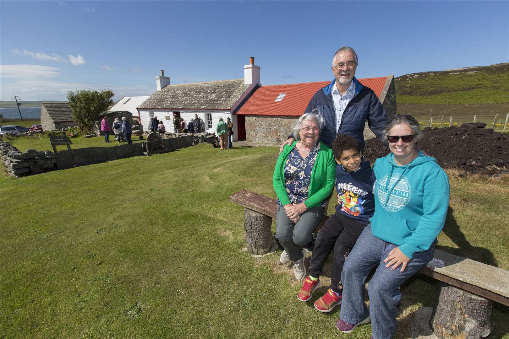 Members of the Fitzsimmons family – Anne, Charlie, Claire and Jim – with Mary Ann's Cottage in the background. Picture: Robert MacDonald / Northern Studios