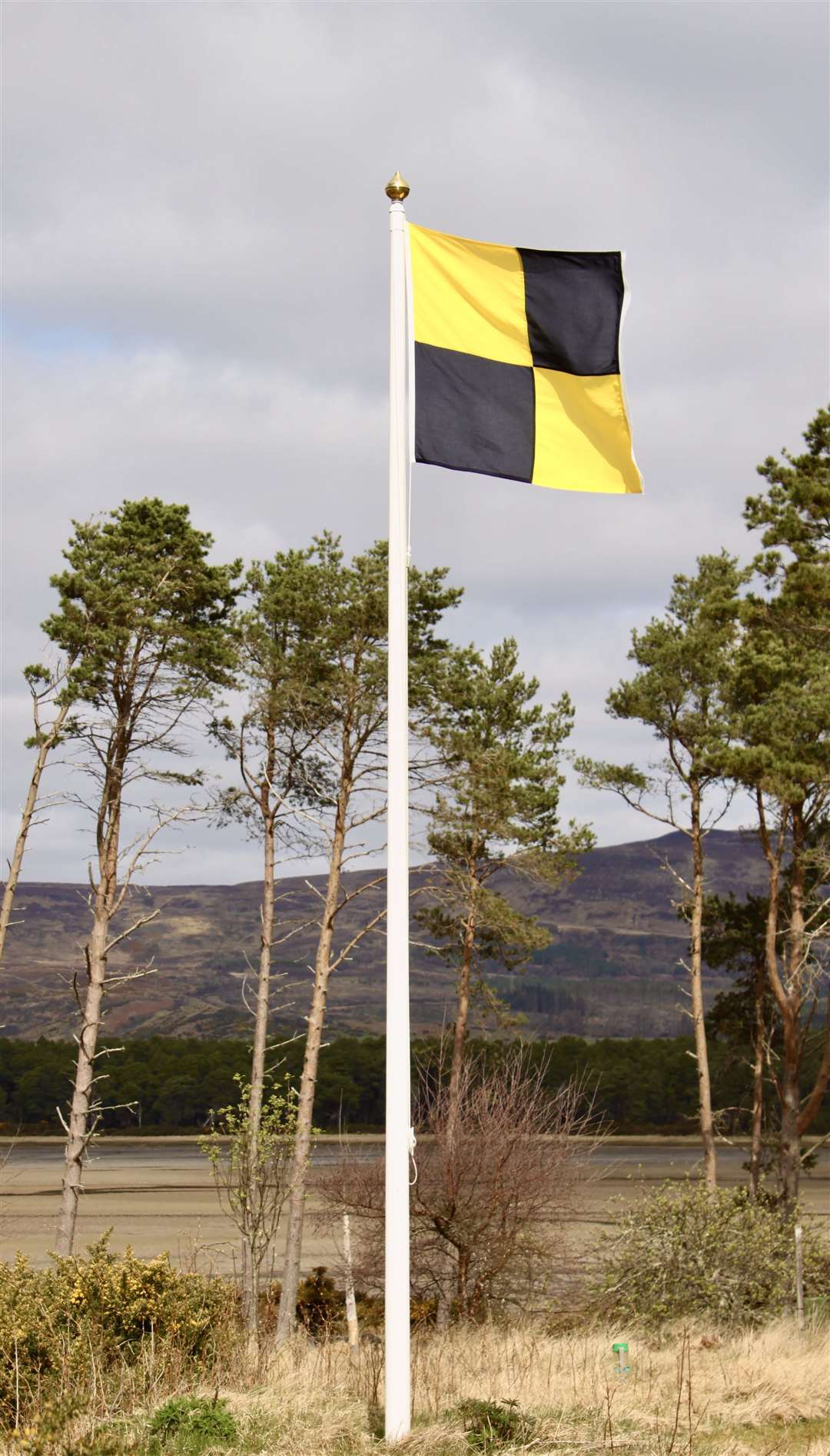 The Yellow Jack is flying at Loch Fleet.