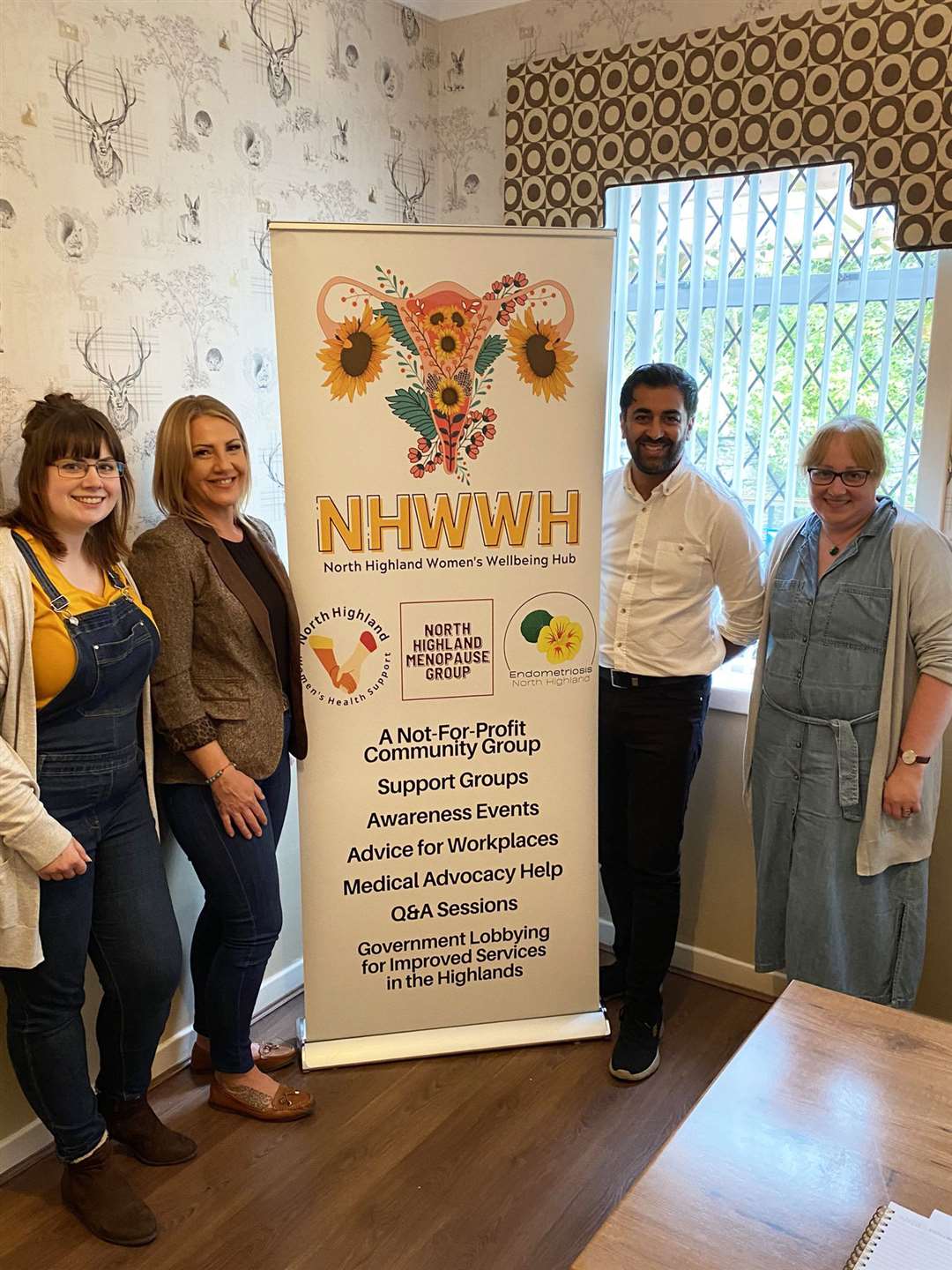 Humza Yousaf in Wick with North Highland Women’s Wellbeing Hub representatives (from left) Rebecca Wymer, Claire Clark and Kirsteen Campbell in August last year. Mr Yousaf was still Scotland's health secretary at that point – he was appointed as First Minister in March 2023.