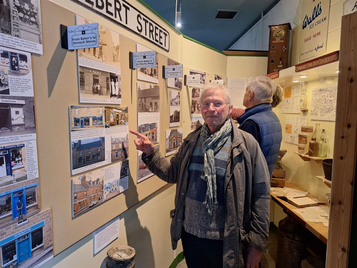 Dornoch Heritage Society chairman Peter Wild at the shop exhibition.