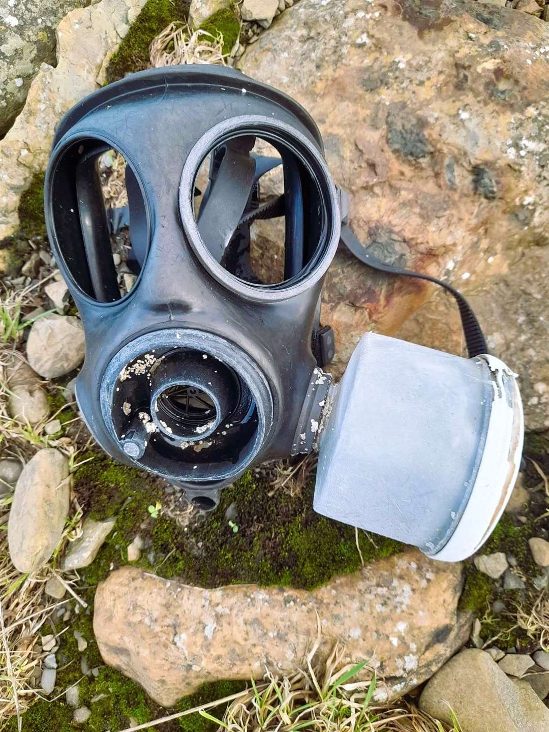 Gas mask found at coastal area near Dounreay. Picture: Caithness Beach Cleans
