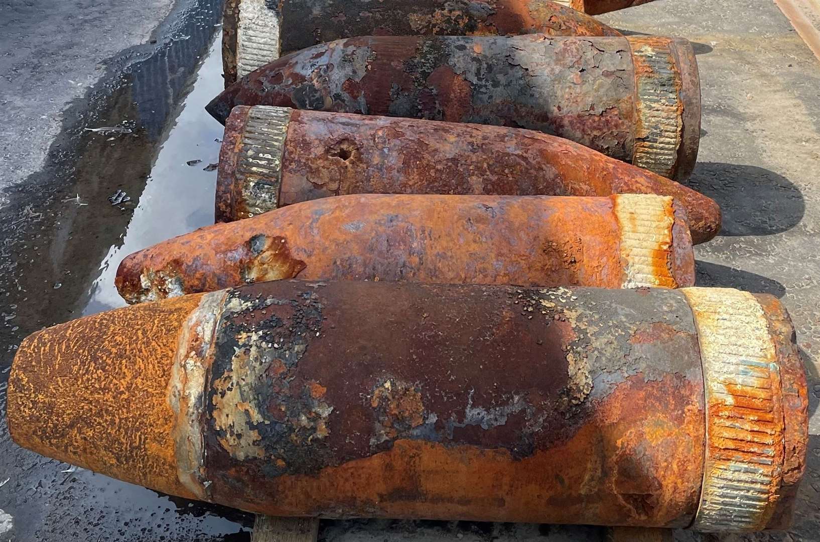 Some of the rusting unexploded devices disposed of by Eodex.