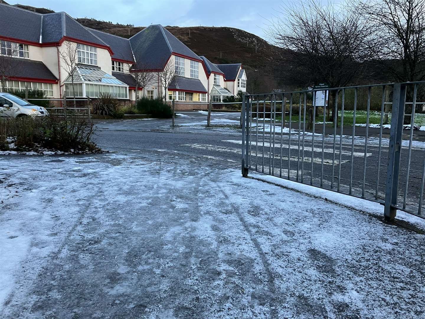 Icy roads have halted school transport in many areas where there have also been challenges keeping pavements clear.
