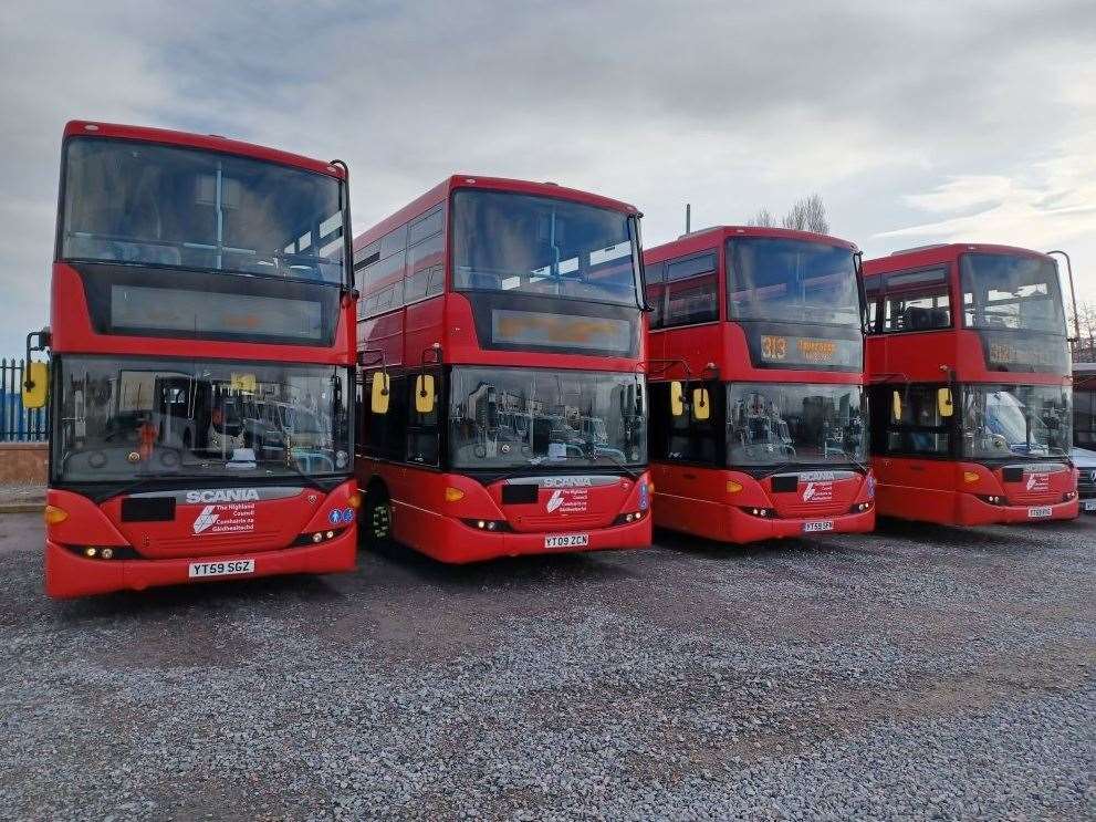 Some of the council's fleet of double-deckers.