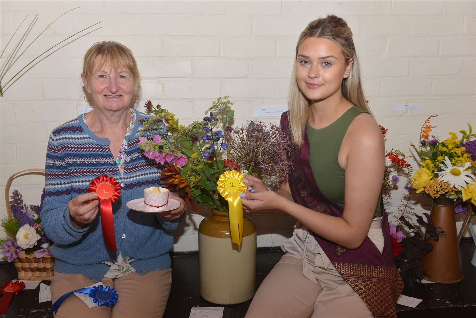 Beryl Mackay with her trophies for flower arranging and baking. Picture: Jim A Johnston