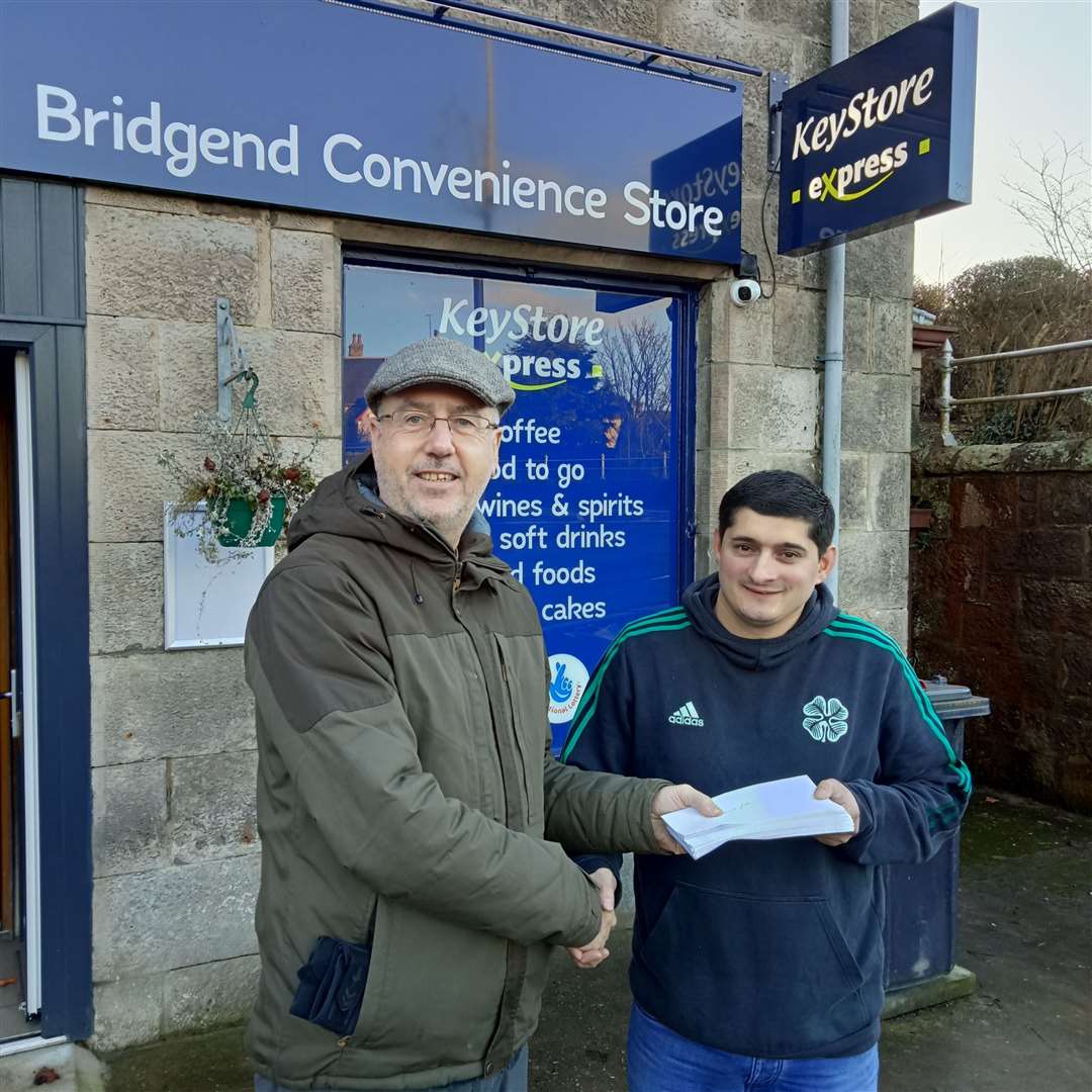 Tony Gill,Chair of Brora Development Trust and Rehan Amin, Manager of KeyStore