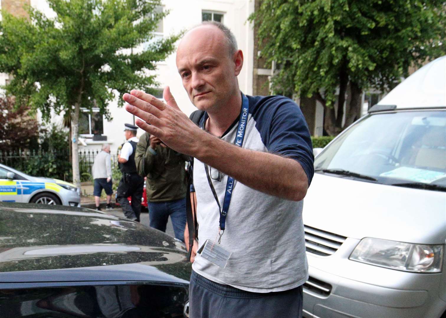 Dominic Cummings arriving back at his north London home, the day after giving a press conference over allegations that he breached coronavirus lockdown restrictions (Jonathan Brady/PA)