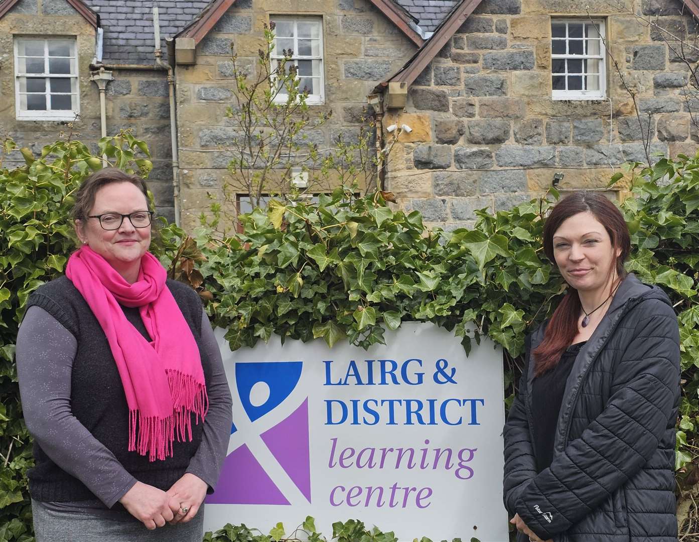 Sarah Forrest, left, and Heather Bruce outside Lairg and District Learning Centre.