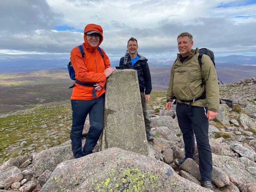 The Rt Rev Martin Fair with fellow climbers Gregor McIntyre and Richard Begg.