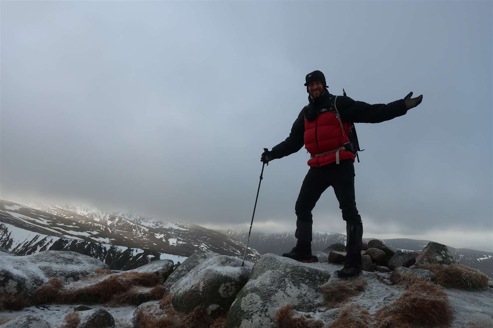 John at the summit of Creag an Leth-choin (Lurcher’s Crag).
